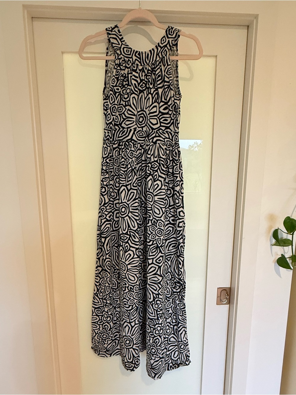 LOFT Navy and White Floral Maxi Dress